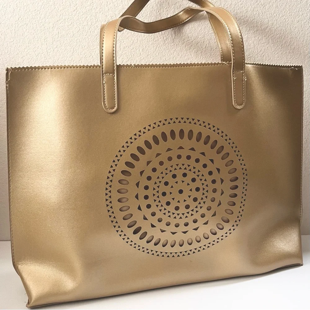 Neiman marcus XL gold tote